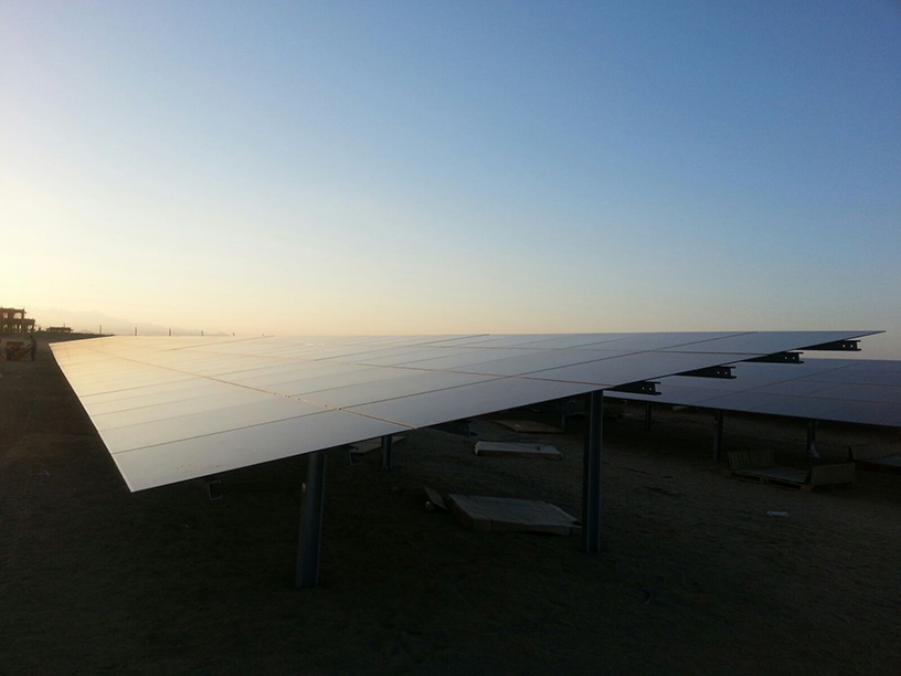 Completed solar module installation at the Halayeb solar power plant in Egypt